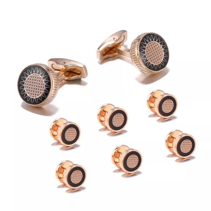 High Quality 8 Pcs Men's Tuxedo Cufflinks Formal Costume Shirt Studs Cufflinks Set