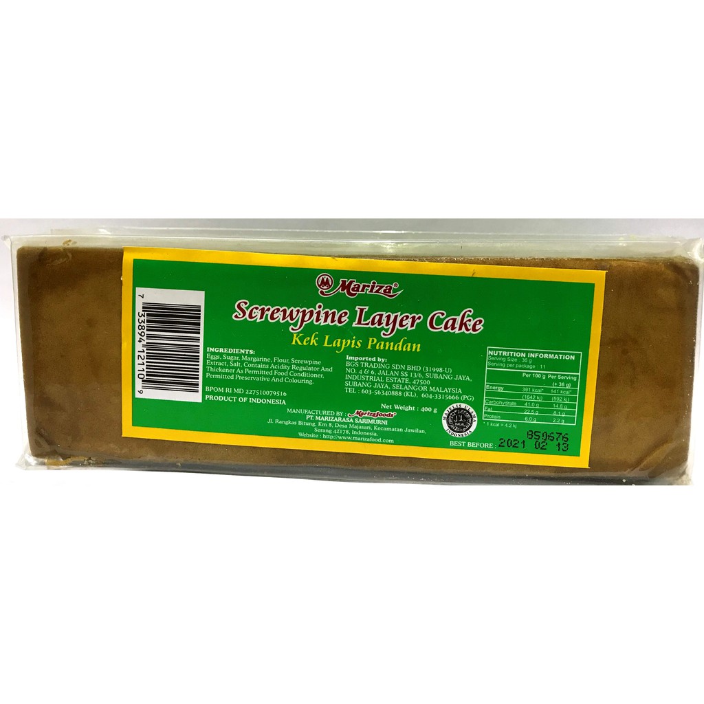 Mariza Pandan Layer Cake 400g Shopee Malaysia