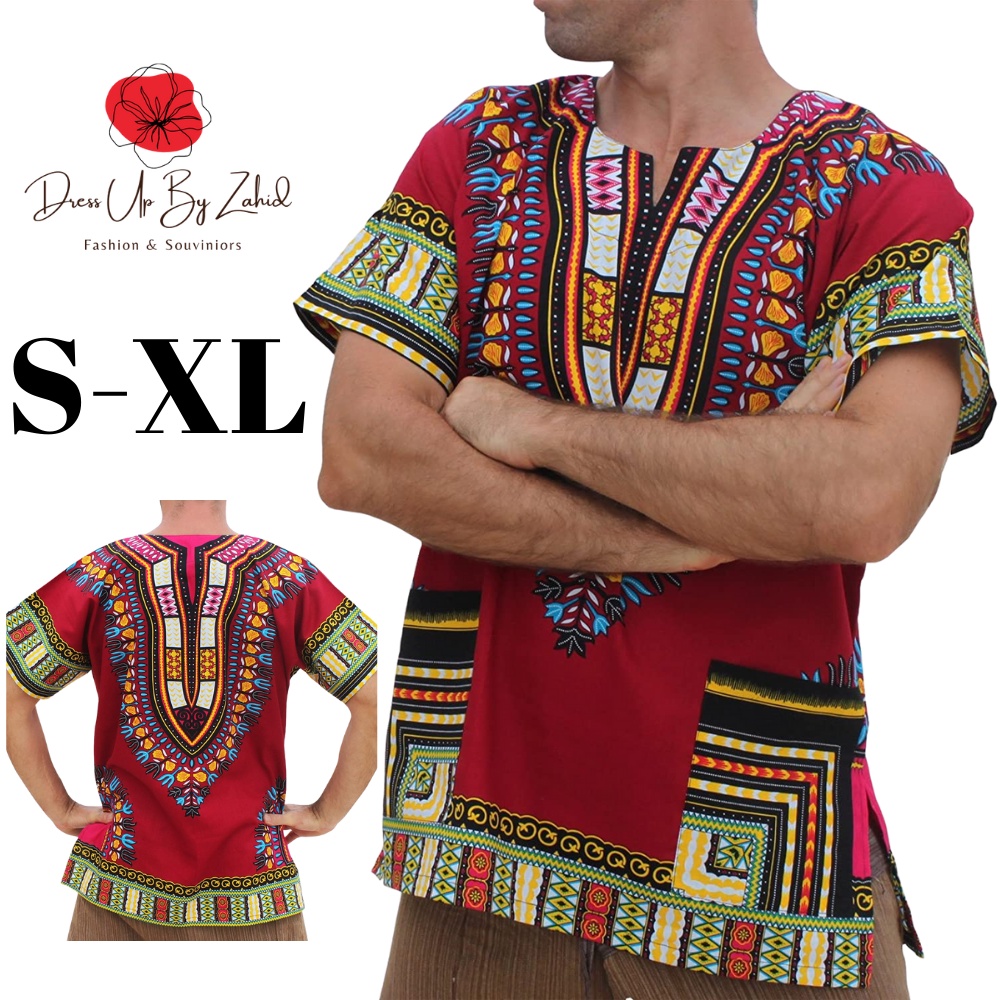 [New Arrival ] Traditional African Dashiki Shirt, Batik Cotton Tropical Styled Thai Shirt, Suitable for Men and Women