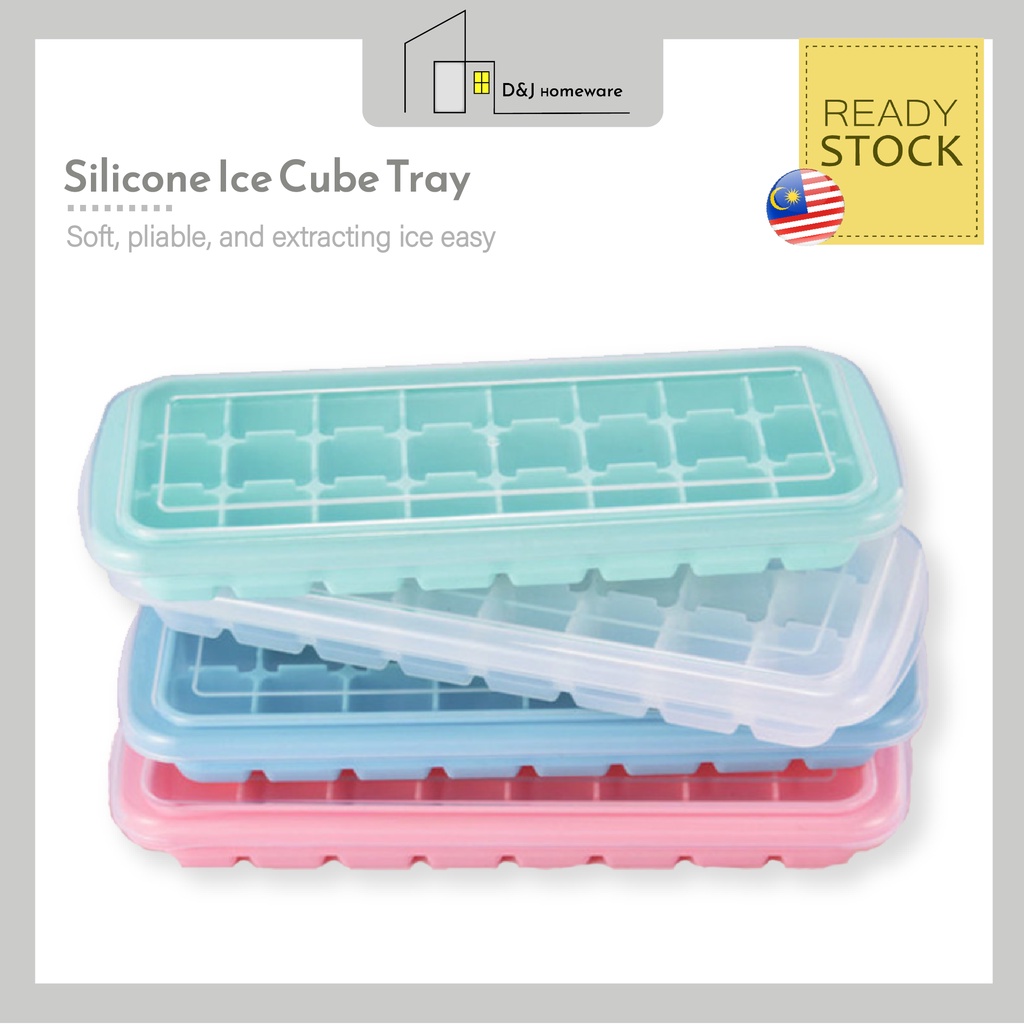 24/36 Grids Silicone Ice Cube Tray With Cover / Ice Maker with Lid / Jelly & Ice Cream Mould 制冰器 [Ready-Stock]