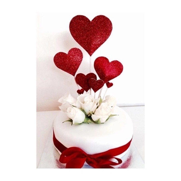 Msia Birthday Cake Topper Decoration Love Heart Flag Card Size