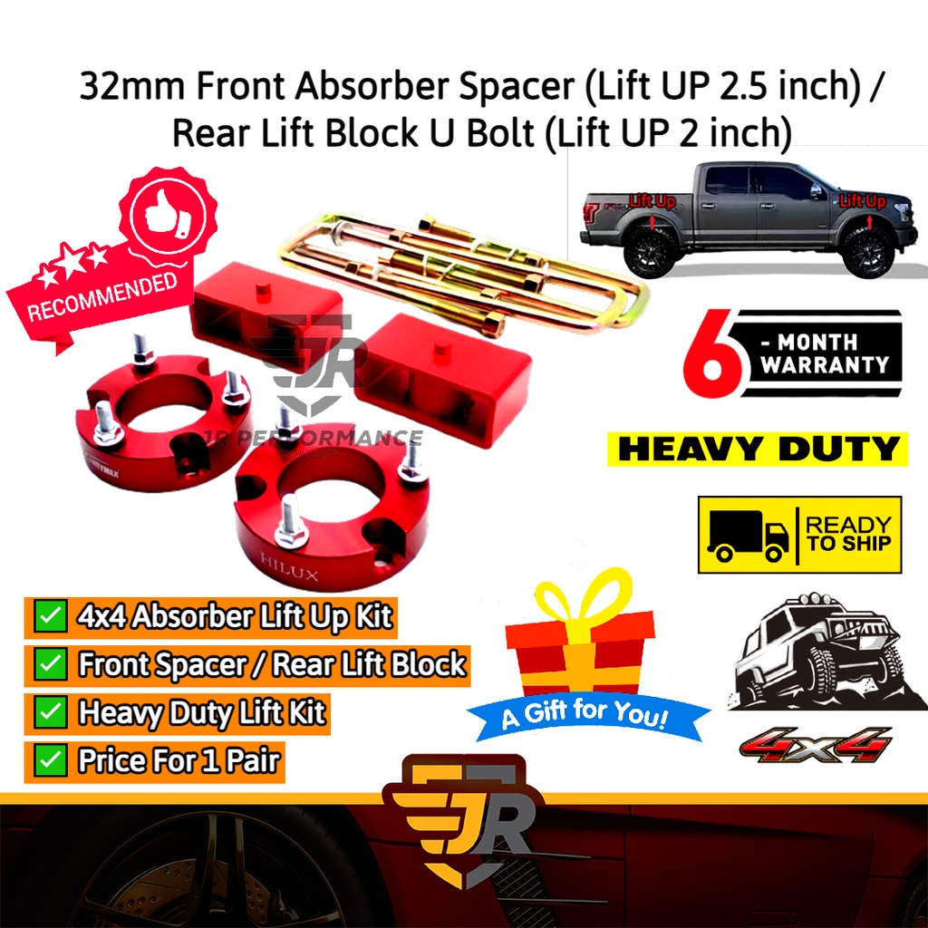 Absorber Lift Up 4x4 Kit Front Spacer 2.5 Inch Rear Lift Block U Bolt 2 ...