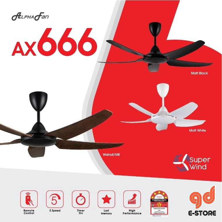 Alpha Ceiling Fan AX6665B (40" or 56") Shopee Malaysia