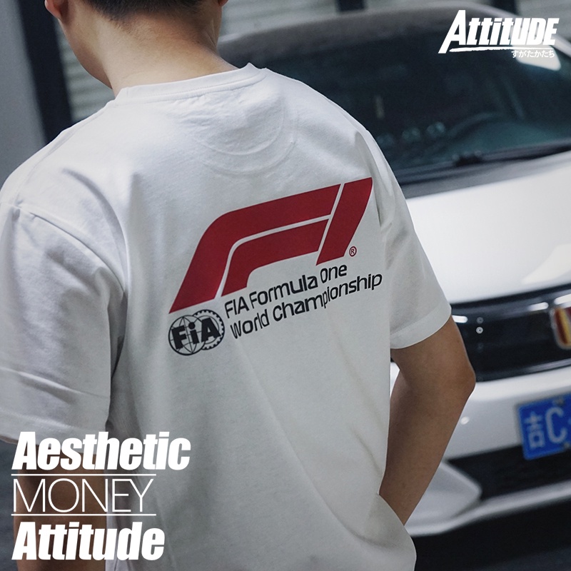 Attitude ATTITUDE Honda Red Bull F1 Formula Racing Car Wistapan Car Fan Merchandise Pure Cotton Half-Sleeved T-Shirt