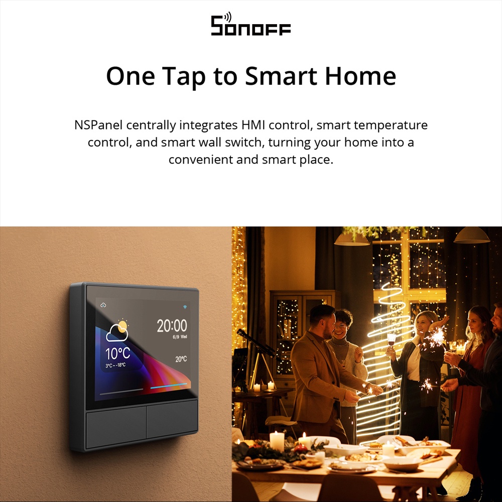 SONOFF NSPanel Smart Scene Wall Switch EU ( compatible UK ) Wifi Smart Thermostat Display Switch All-in-One Control for Alexa Google Home