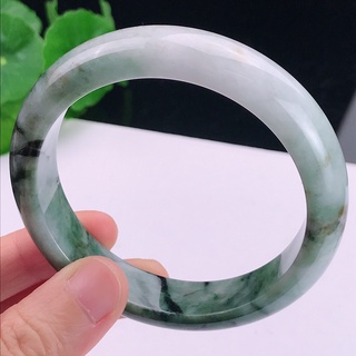 Natural burma jadeite bracelets & charms57 Circle Mouth A Goods Jade Old Pit Type Ice Moist Floating Green Wide-Sided Bracelet