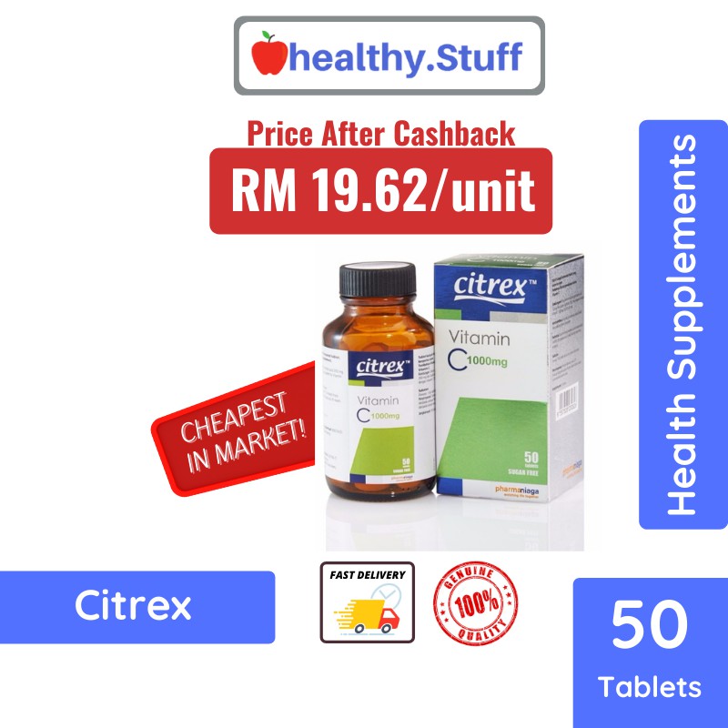Immune Booster Pharmaniaga Citrex Vitamin C 1000mg Tabs 1x50s Ready Stock Fast Shipping Shopee Malaysia