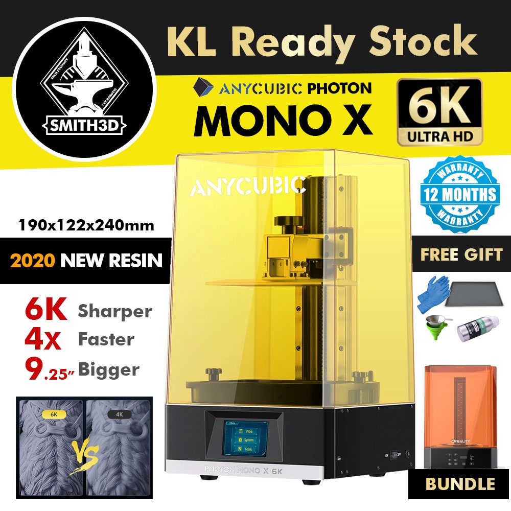 Anycubic Photon Mono X 6K Large Size Higher Resolution Resin 3D Printer 9.25" 190x122x240mm