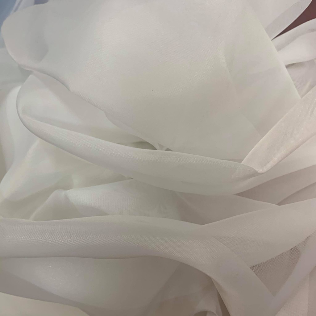 Pure white organza  width 60 Kain Organza  bidang 60 