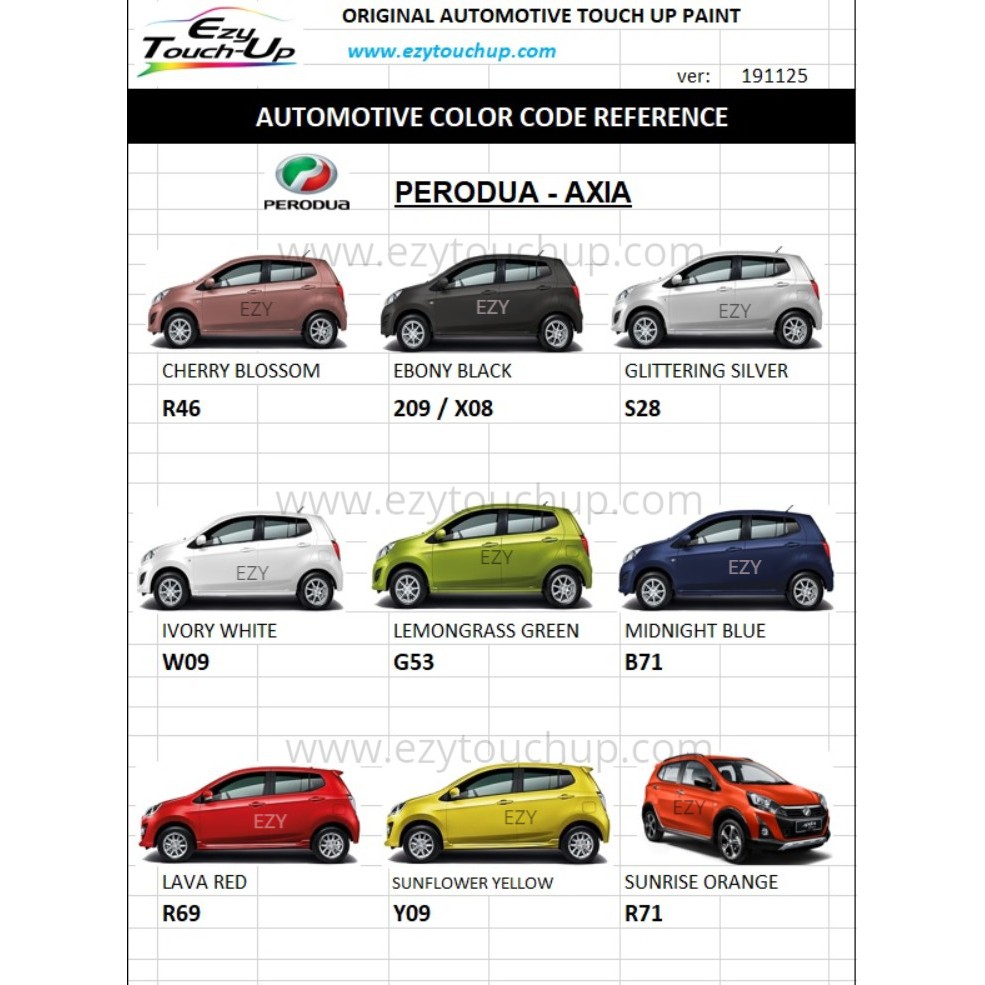 Perodua Axia Color Code Location - Cross Cinnabar