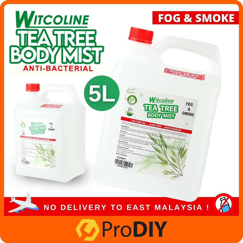 5L WITCOLINE Tea Tree Fog & Smoke Anti-Bacterial for Body Indoor Outdoor Alcohol Free Sanitizer Disinfectant 5 Litres