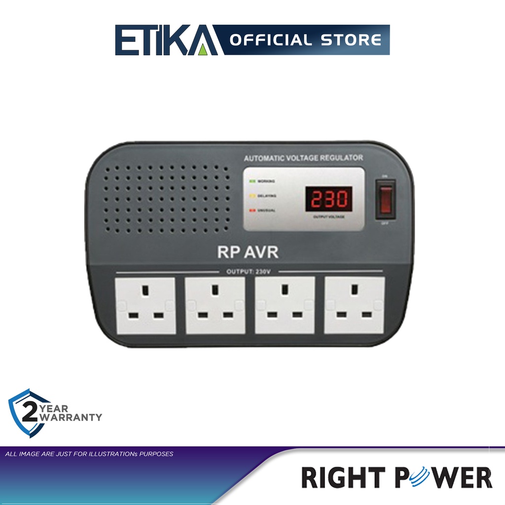 Right Power TR1000-LE | 1000VA Automatic Voltage Regulator AVR With Lightning, Spike & Surge Protection