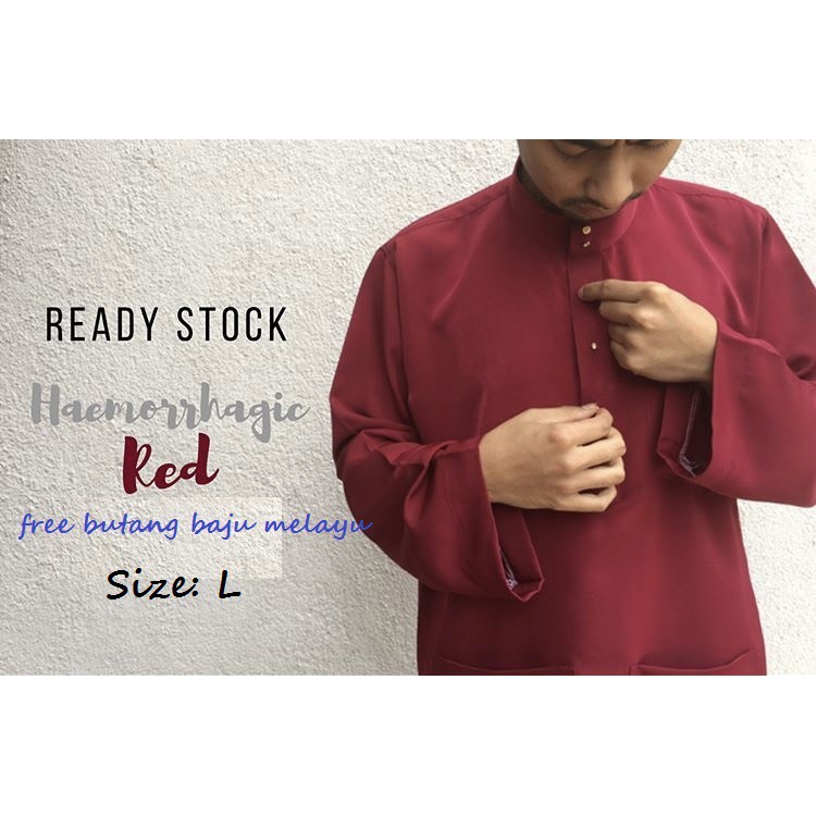 Baju Melayu Cekak Musang Dewasa ( Haemorhagic RED ) | Shopee Malaysia