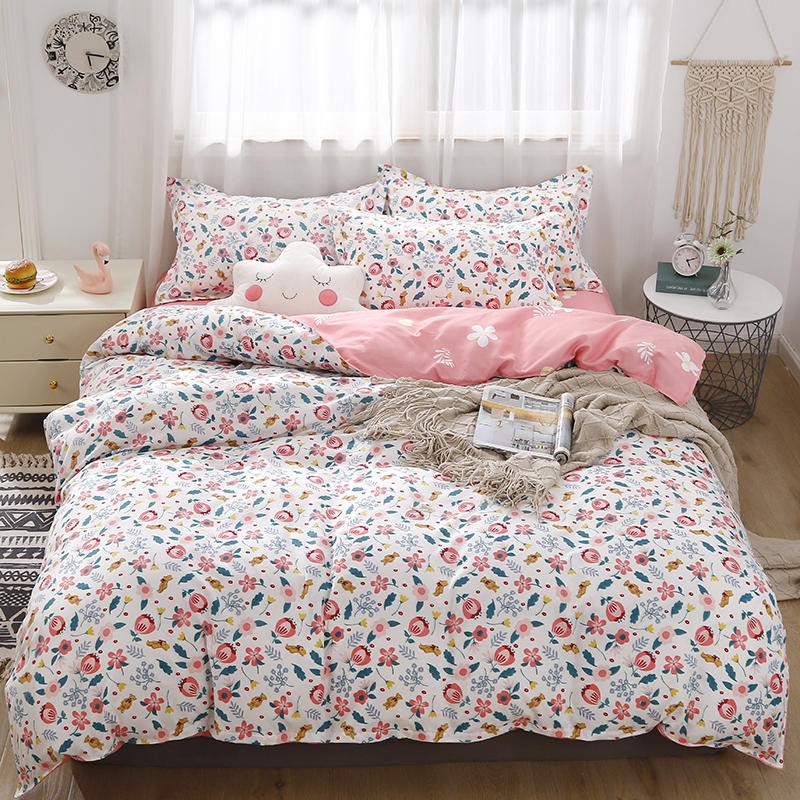 Ready Stock Flower Bedding Set Single, King Size Bed Sheets Uk