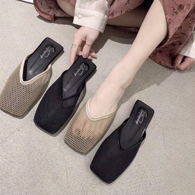 Fashion design mesh sandals. 2cm sole Sandal Perempuan Sandal Flat Perempuan