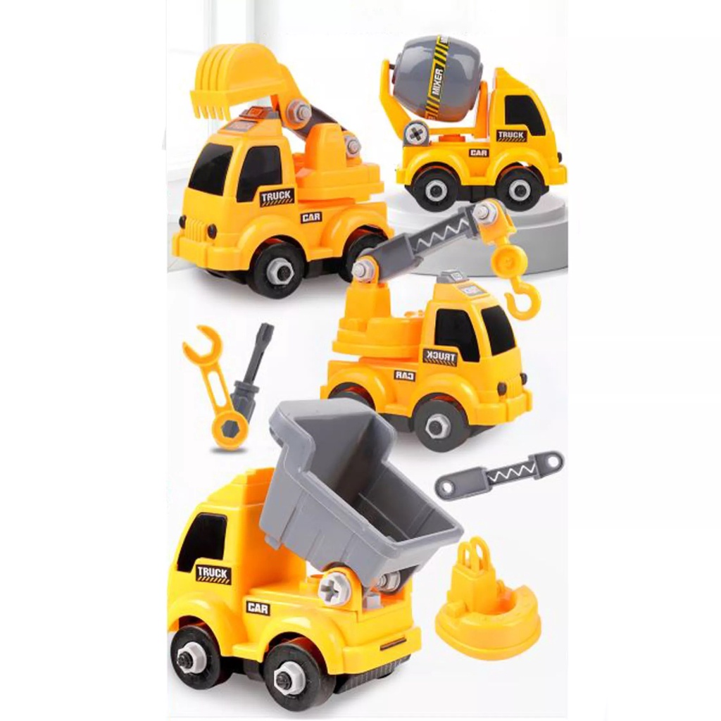 Kids Children Construction Truck Toys DIY Educational Engineering