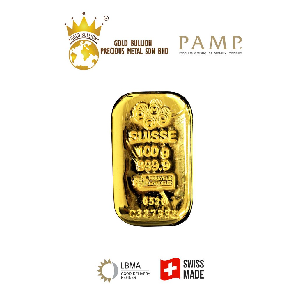 Pamp Suisse 100 Gram Casting 999 9 Gold Bullion Bar With Assay Certificate Shopee Malaysia
