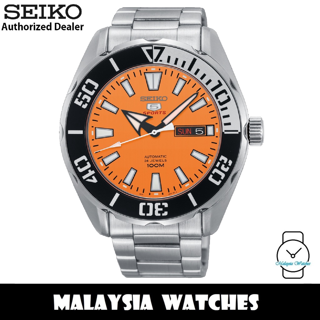 Seiko 5 Sports SRPC55J1 Made in Japan Automatic Orange Dial Hardlex Crystal  Glass Stainless Steel Men's Watch | Shopee Malaysia