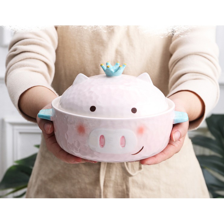 Super Beautiful and Convenient Pig-shaped Ceramic Snack Bowls and Pots