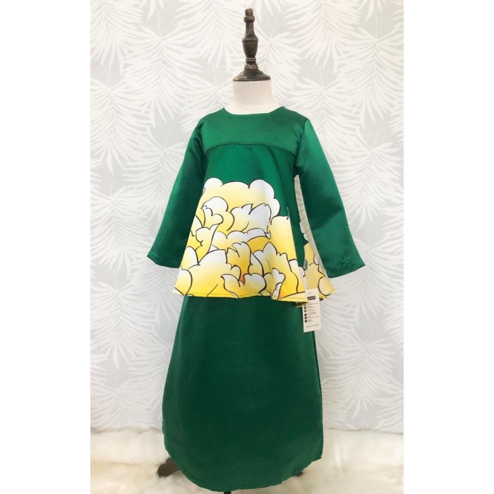  BAJU  RAYA BUDAK  HIJAU BAJU  RAYA 2021  PEPLUM ANISSA GREEN 