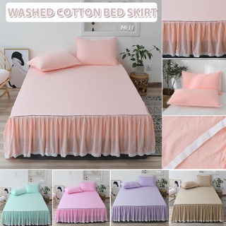 Elastic Ruffle Bed Skirt Easy Fit Spread Cover Valance Soft Twin Full Queen King 