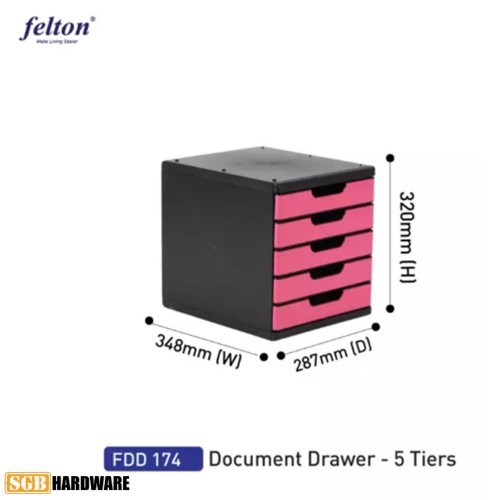 Felton FDD174 5 Tiers Document Tray (Pink) Shopee Malaysia