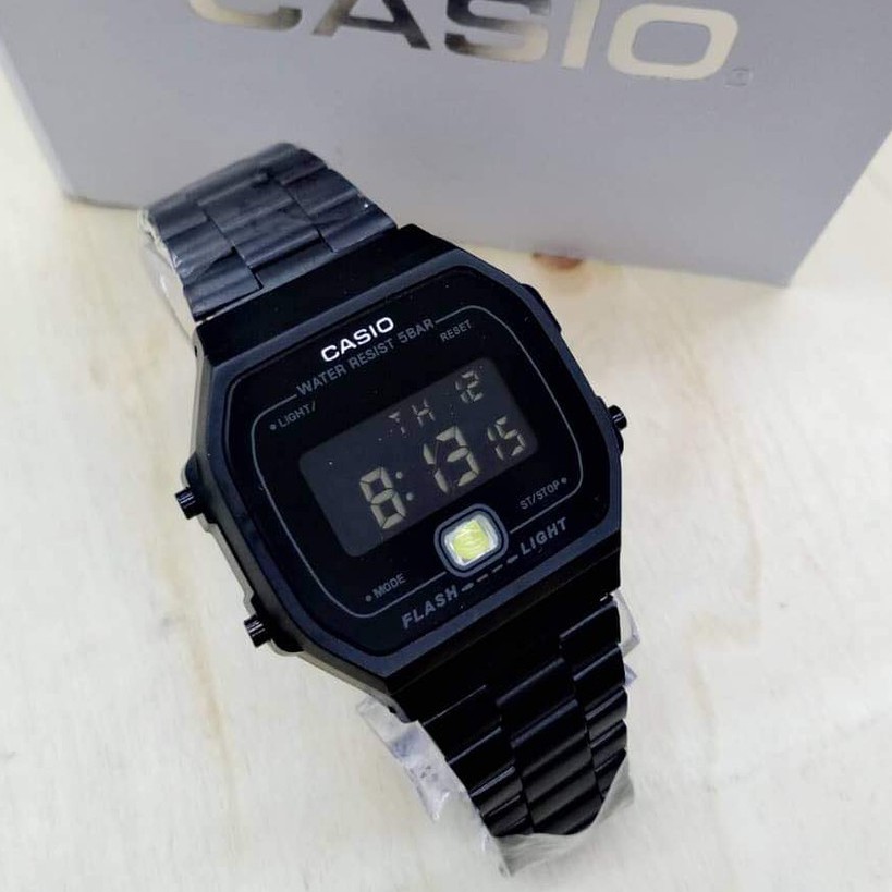 black retro casio watch