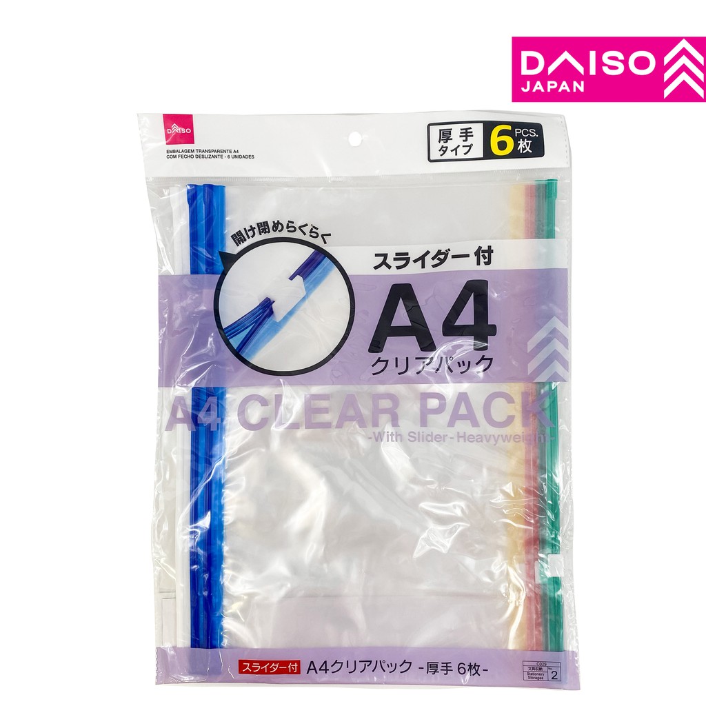 DAISO A4 Clear Pack With Slider Shopee Malaysia