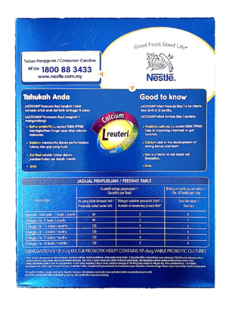 lactogen 1 for newborn baby feeding table