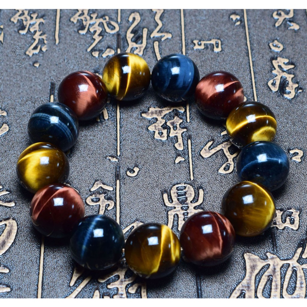Hotsale! Tiger Eye Bracelets Natural Multi-color Stone Beads Bracelet ...
