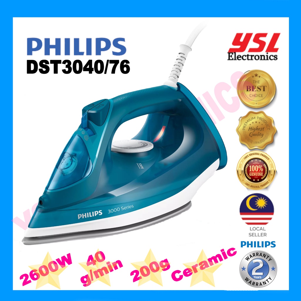 Philips DST3040/76 3000 Series Powerful Steam Iron 2600W C/W Ceramic