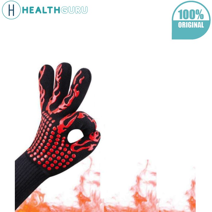 HealthGuru Fire Resistant Gloves Fire Pit 932°F Heat Resistant BBQ