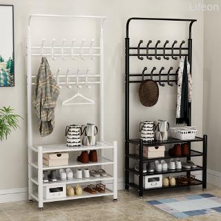 Coat Rack Floor Type Bedroom Hanger Multifunctional Coat Rack Shoe Rack Storage Rack Combination Of Simple Living Room Hanging Bag Shoe Cabinet Shopee Malaysia