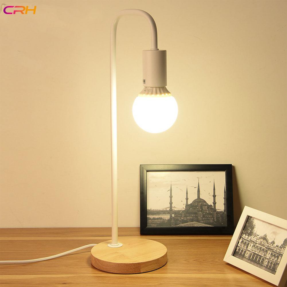 Crh Table Lamp Desk Lights Wooden Base Bedroom Reading Room