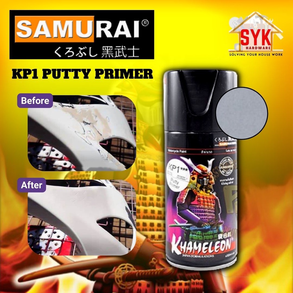 SYK SAMURAI Spray Paint KP1 Putty Primer 300ml Plastic Primer Spray