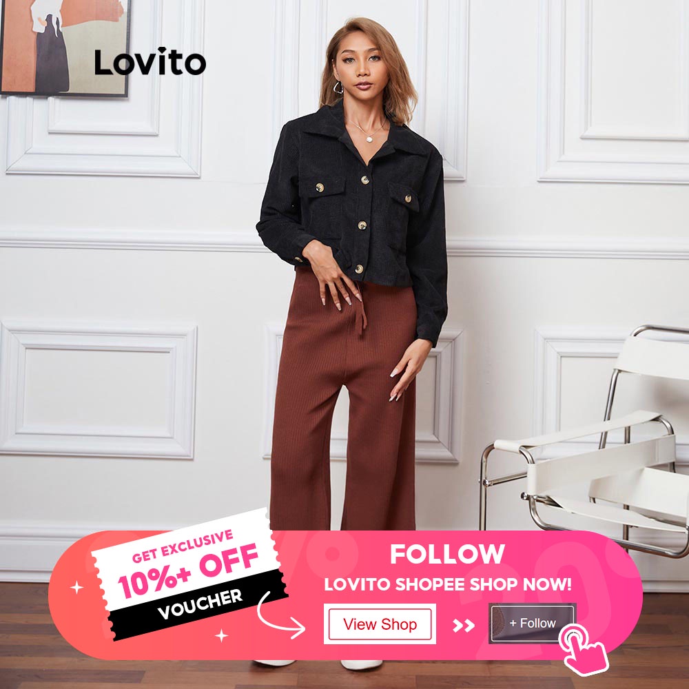 Premium Have Lovito Casual Plain Pocket Basic Jackets L08139 (Black) Jaket Kasual Polos Dengan Saku Dasar (Hitam) Rel... - Image 3