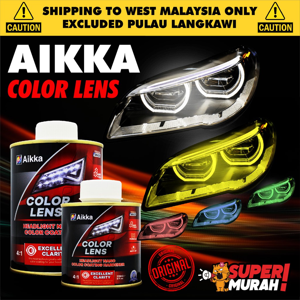 Aikka Original Color Lens Head Lamp Clear Car Headlight 4 1 Nano Colour Coating Car Pengilat Lampu Kereta Kilat 车灯