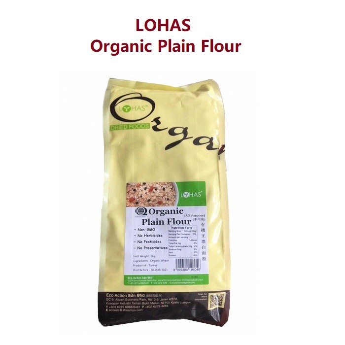 Lohas Organic All Purpose Plain Flour 1kg Shopee Malaysia
