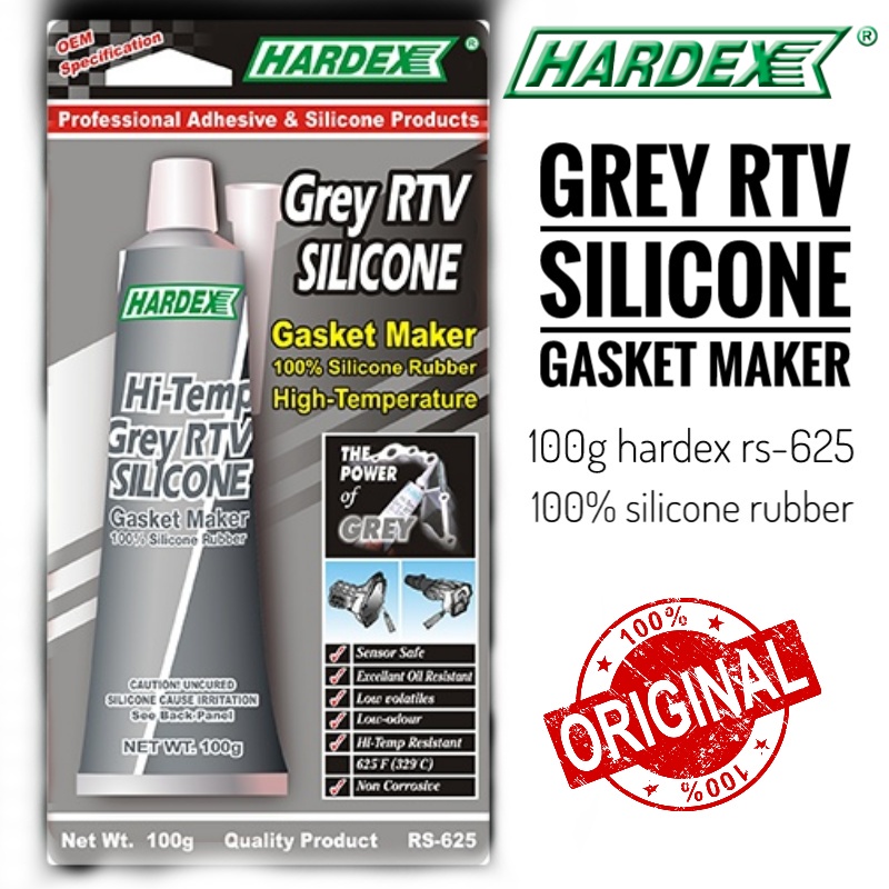 HARDEX Grey RTV Silicone Gasket Maker RS625 100g High Temperature