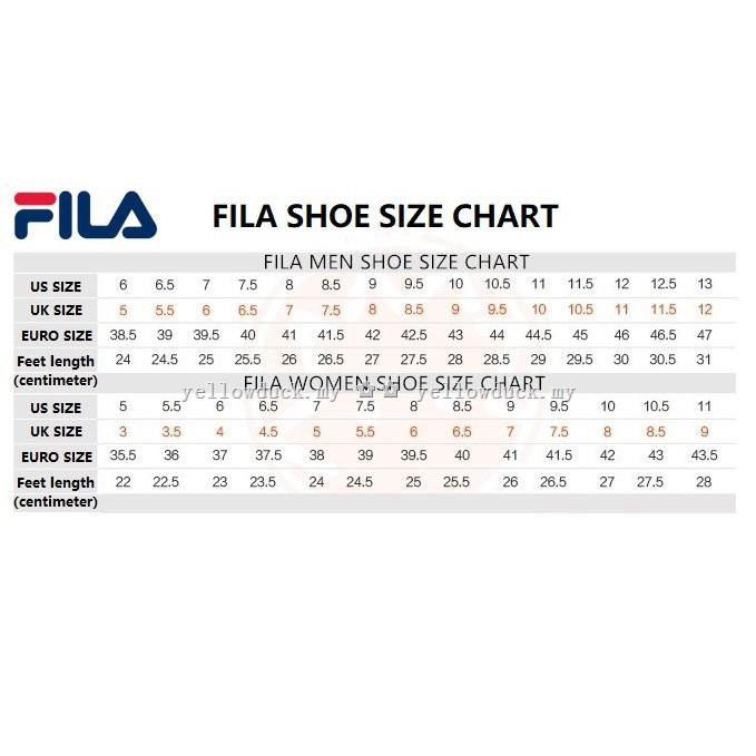 fila women's size chart