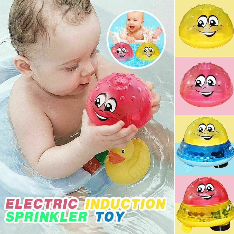 Sprinkler Ball Toy,Spray Water Baby Bath Toy,Floating Bath Toys with Light,Automatic Electric Induction Sprinkler Toy,Amphibious Interesting Light Music Toys,Birthday Gift for Toddler Kid Party Toy Baby Products