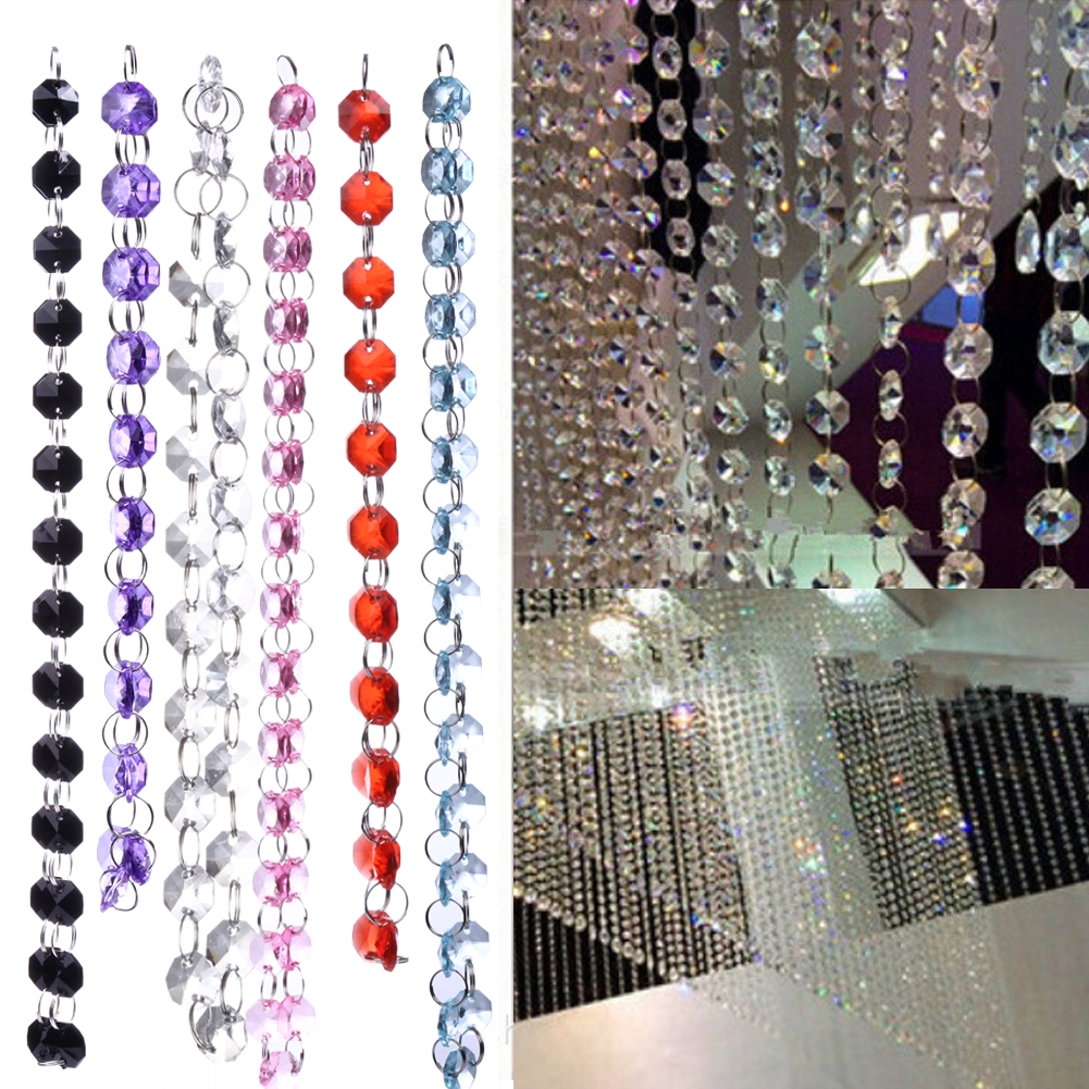 Cy 1m Crystal Bead Curtain Acrylic Octagon Beads Curtain Wedding