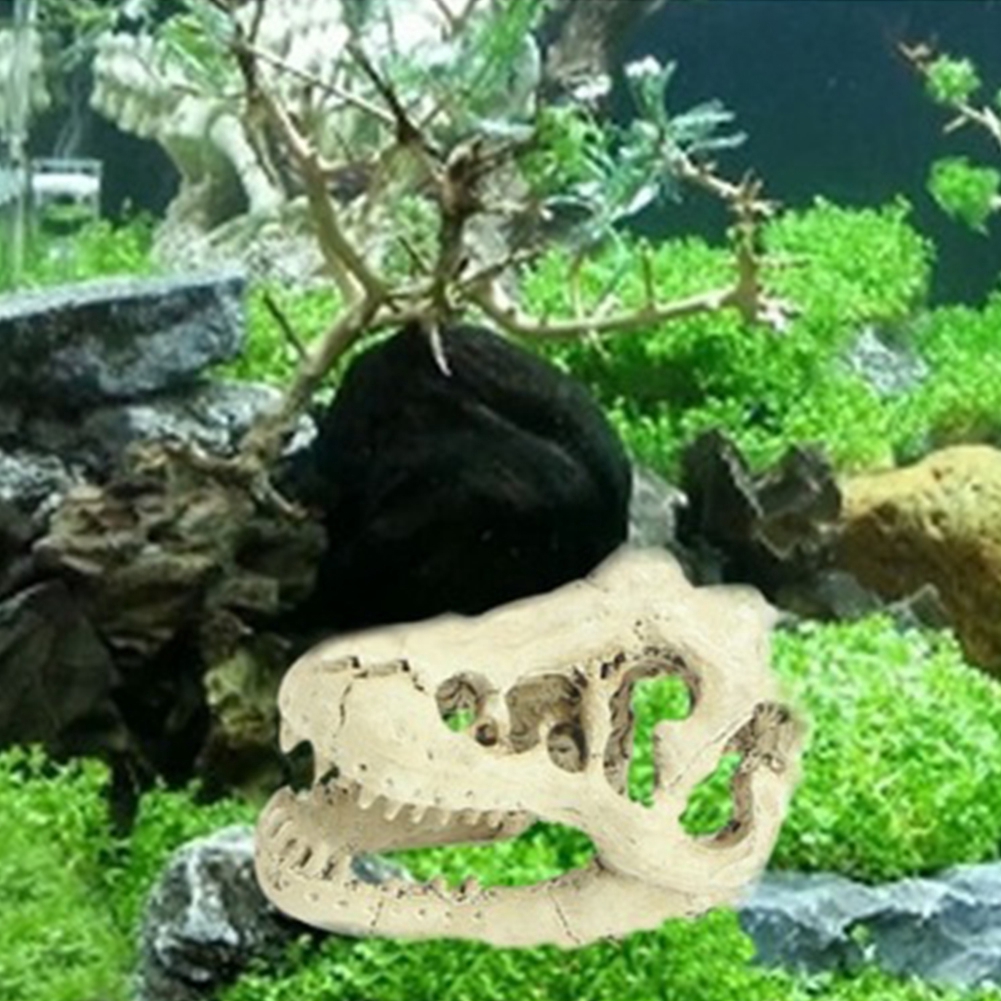 Crocodile Skull Fish Tank Cave Reptile Decoration Aquarium