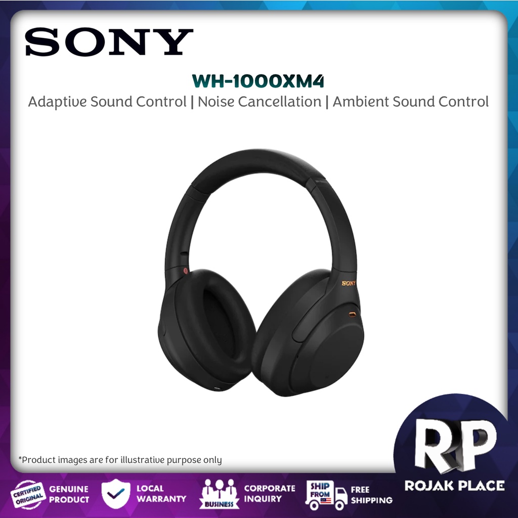 SONY WH-1000XM4 Wireless Bluetooth Noise Cancelling Headphone NC Optimizer Adaptive Sound Control Noise Cancellation XM4