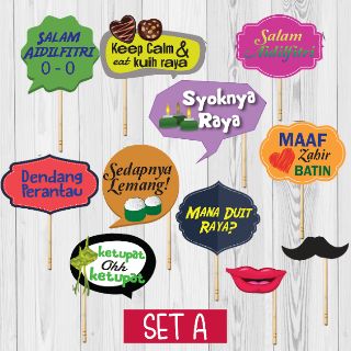 Pcs Photobooth Props Raya Props Props Stick Shopee Malaysia