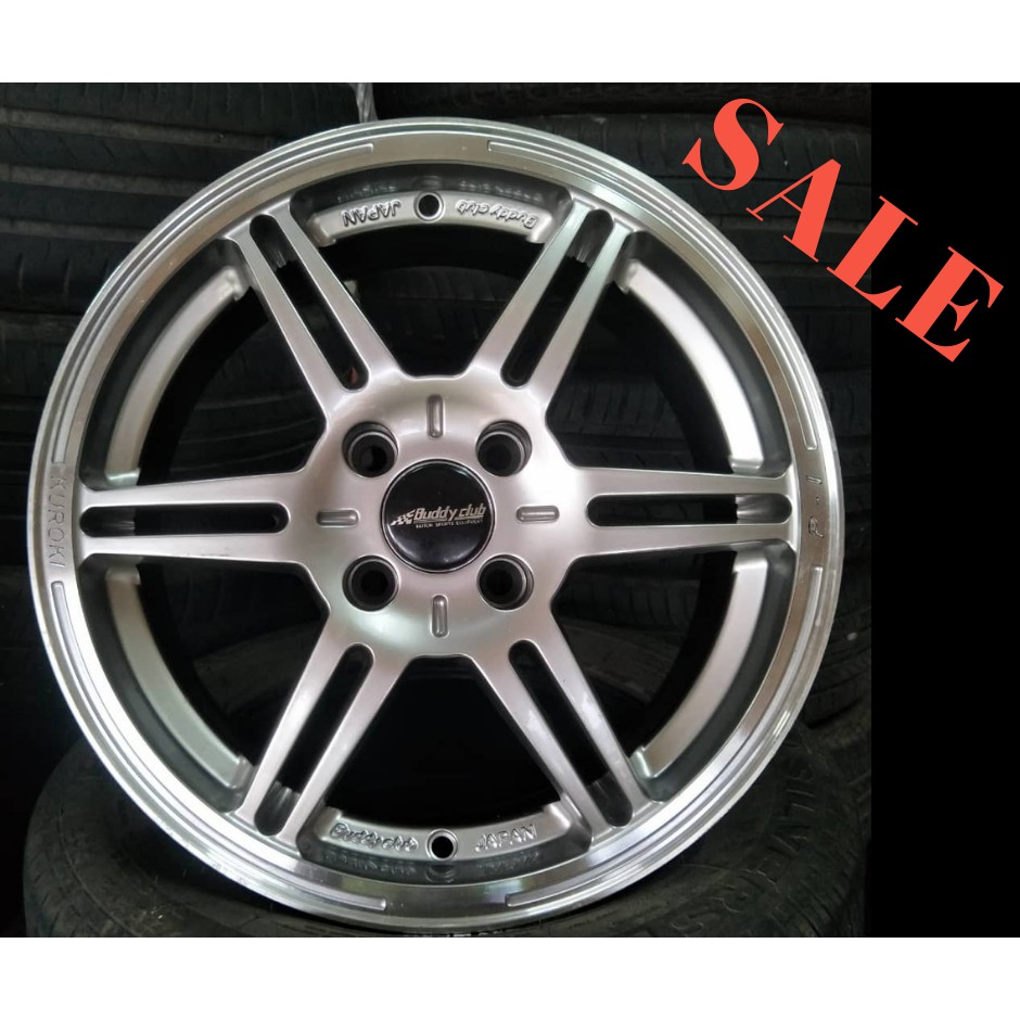Ready Stock Sport Rim Car 6 5x15 Buddy Club P1 Wt412 100mm Et38 Wheel 1set Hyper Black Polish