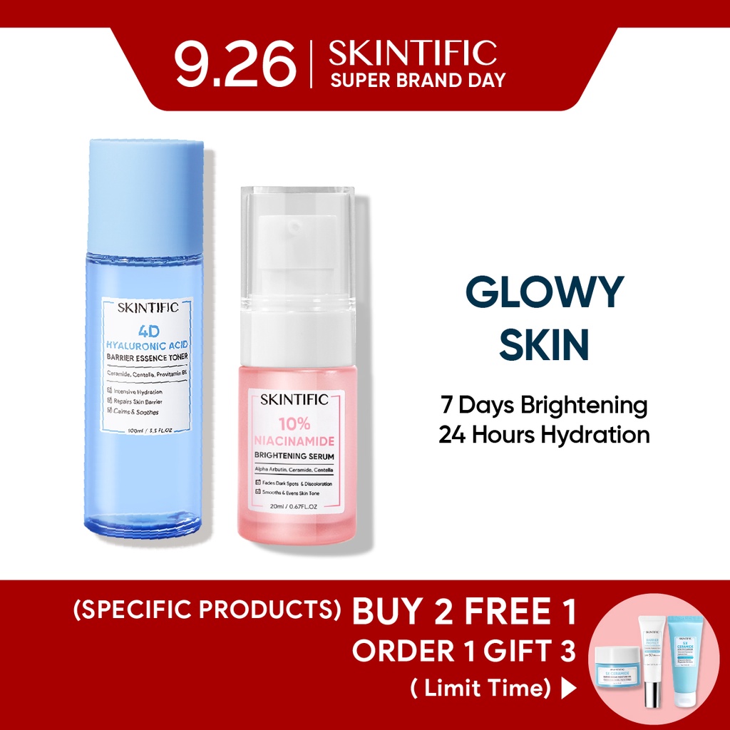 SKINTIFIC Acne prone Kit 4D Hyaluronik Acid Toner & Niacinamide