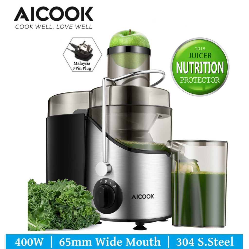 Aicook AMR526 Wide Mouth BPA-FREE 304 StainlessSteel 3 Speeds Centrifugal Juicer