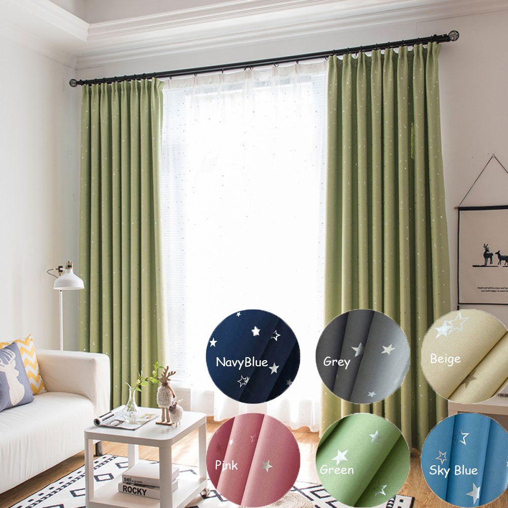 【Sortina】Langsir curtain blackout curtain for Bedroom Star ...