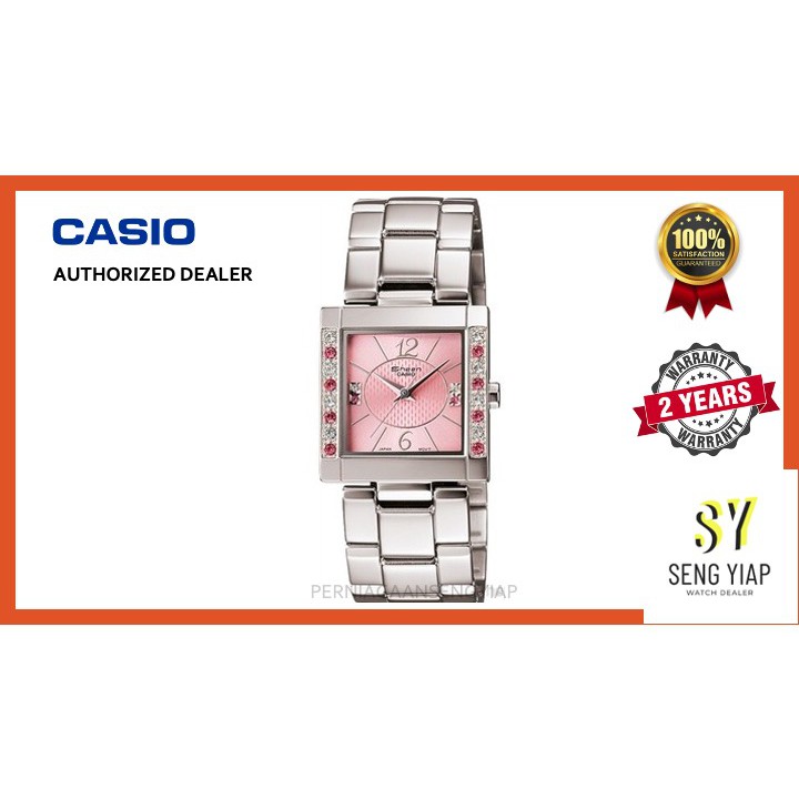 100% Original CASIO SHEEN SHN-4014D-4ARD Women Ladies Fashion Stainless Steel Multi-Function Analog Quartz Watch